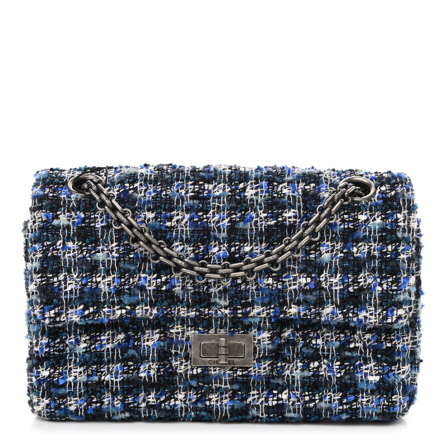 Chanel Tweed Quilted 2.55 Reissue Mini Flap Blue 1 of 11