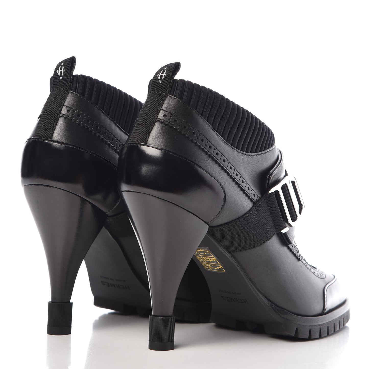 Tuscan Calfskin Technical Canvas Spicy Derby Ankle Boots 36.5 Black