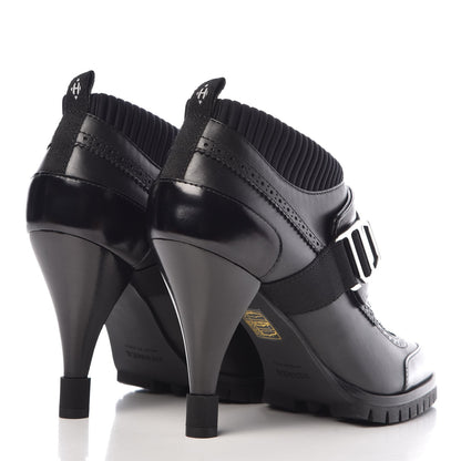 Hermes Tuscan Calfskin Technical Canvas Spicy Derby Ankle Boots 36.5 Black 4 of 8