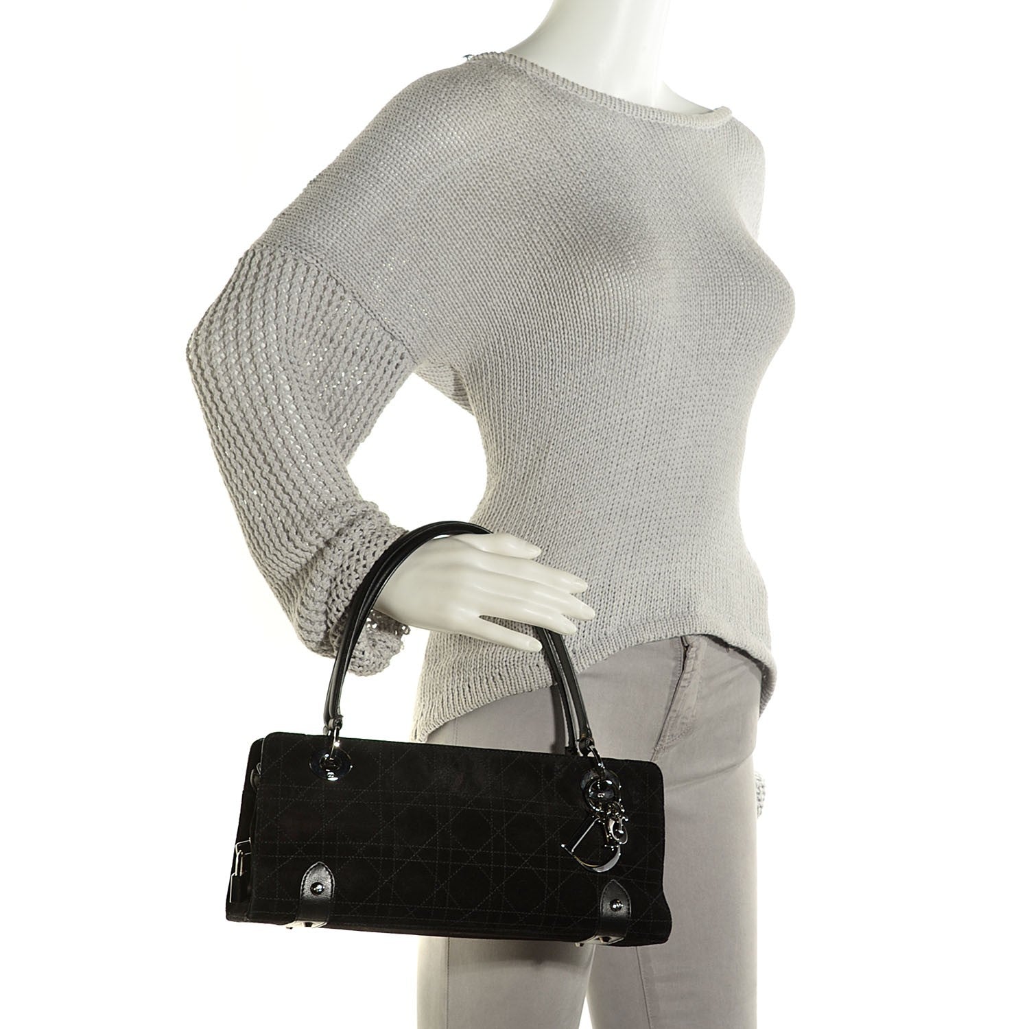 Christian Dior Suede Cannage Stitched Lady Dior East West Black 2 of 7