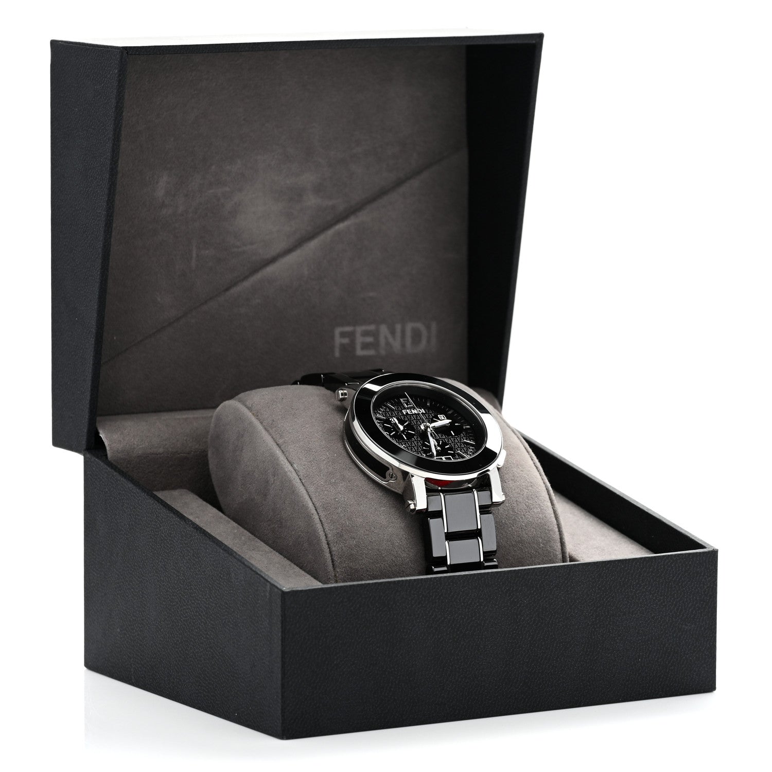 Fendi Stainless Steel Ceramic 38mm Chronograph Quartz Watch Black 5 of 5
