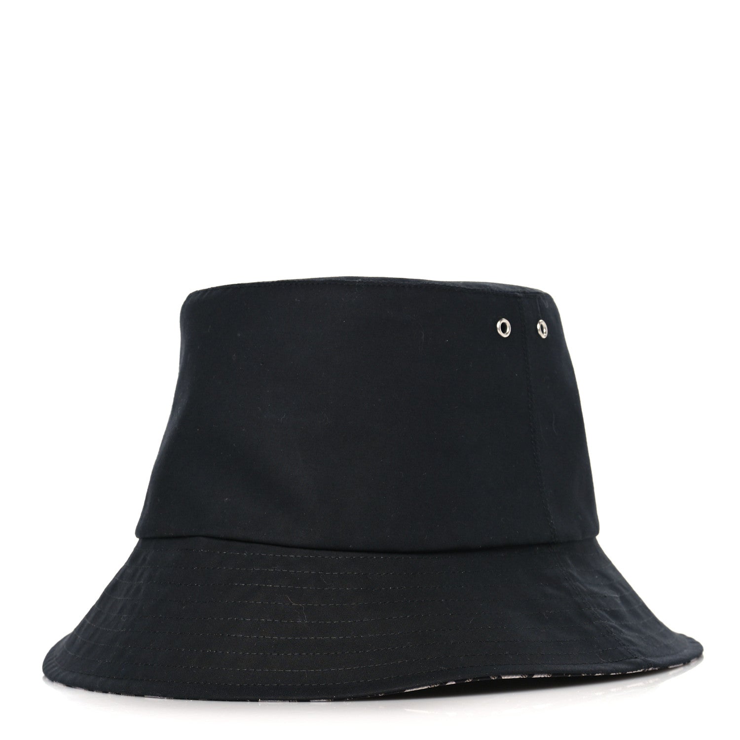 Christian Dior Polyester Cotton Oblique Reversible Teddy-D Brim Bucket Hat 56 Black 1 of 11