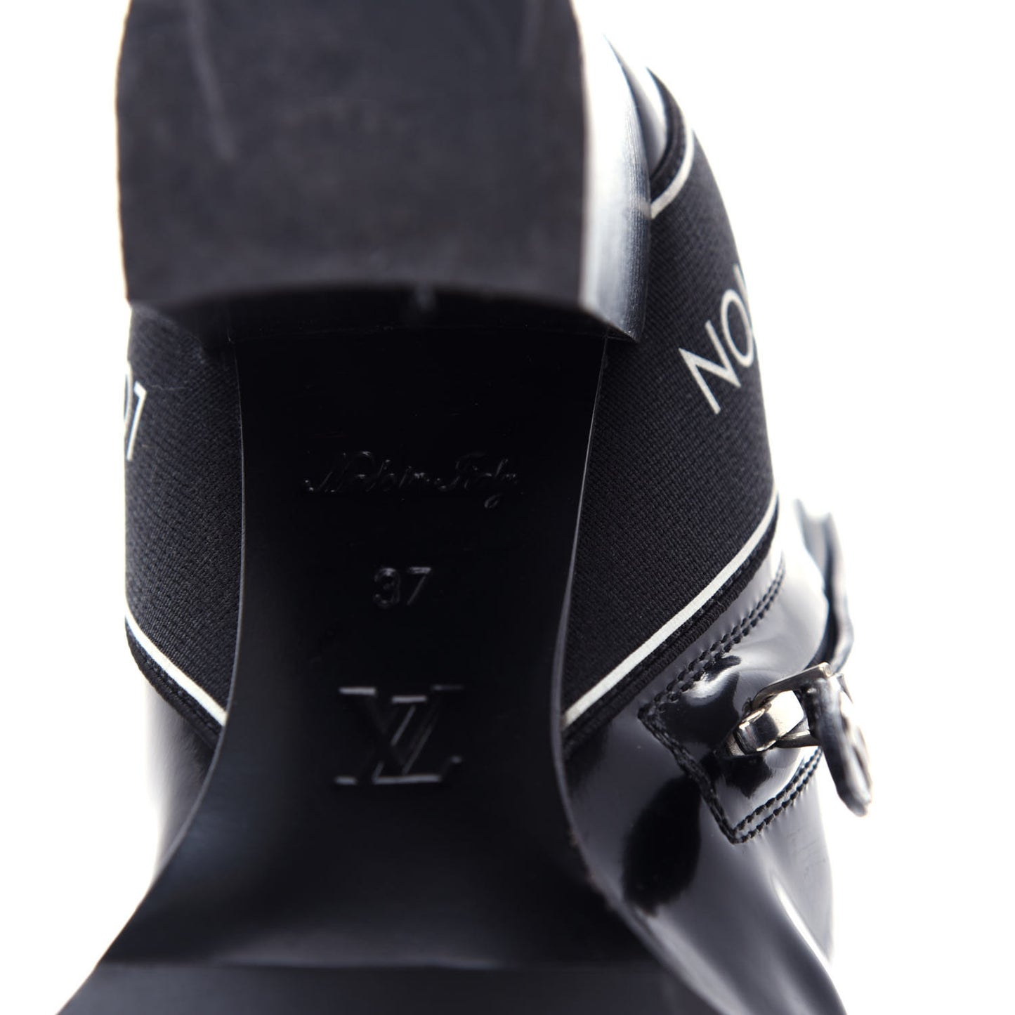 Glazed Calfskin Star Trail Ankle Boots 37 Black