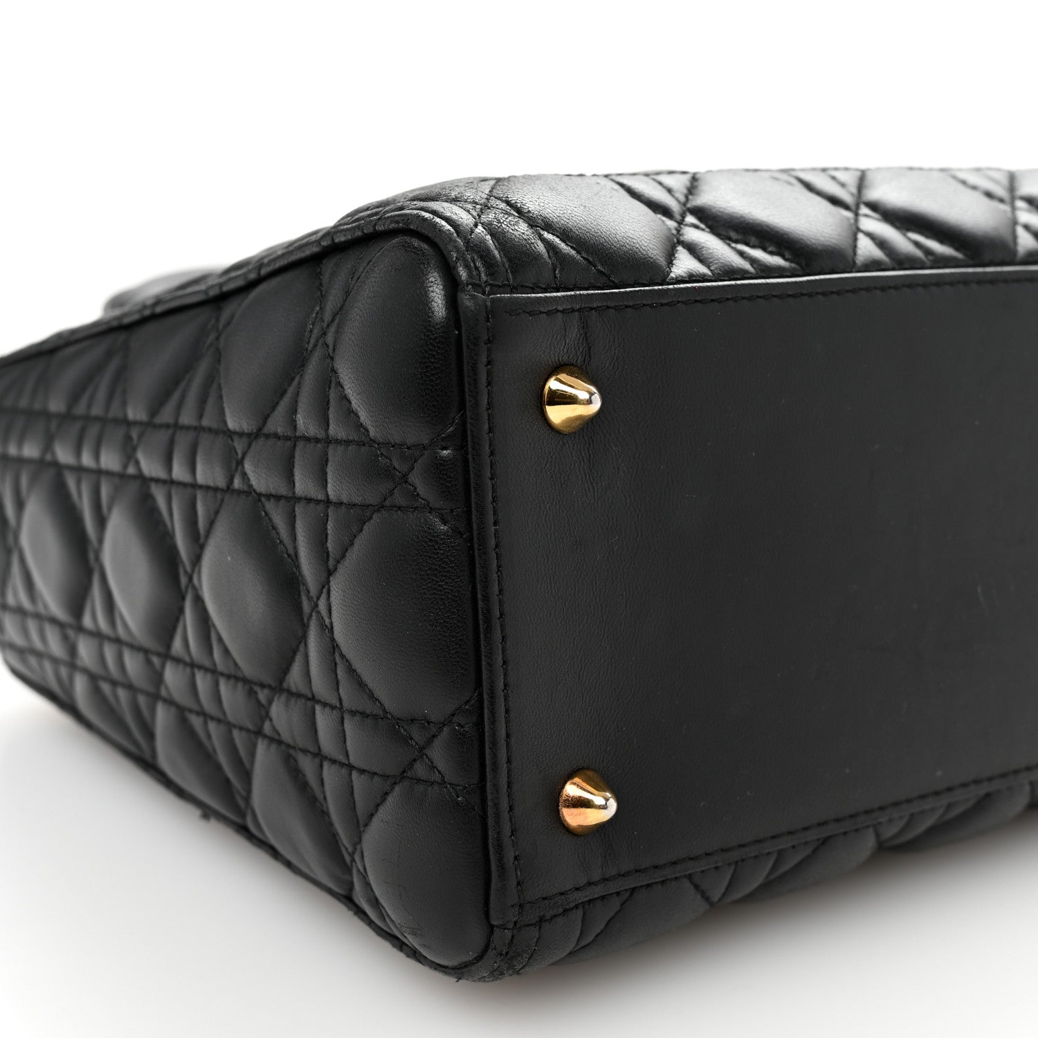 Christian Dior Lambskin Cannage Medium Lady Dior Black 9 of 12