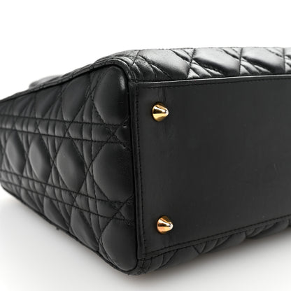 Christian Dior Lambskin Cannage Medium Lady Dior Black 9 of 12