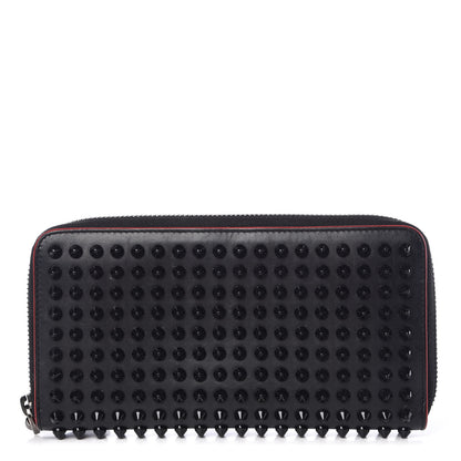 Christian Louboutin Calfskin Panettone Spiked Zip Around Wallet Black 1 of 15