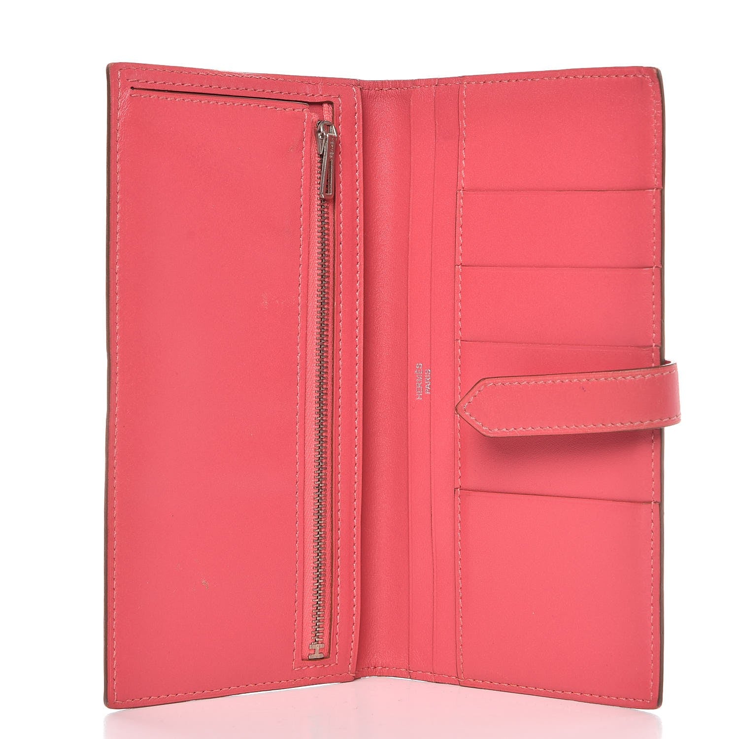 Hermes Tadelakt Bearn Gusset Wallet Rose Azalee 5 of 10