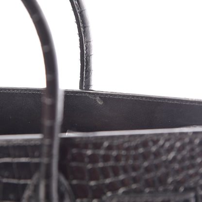 Saint Laurent Calfskin Crocodile Embossed Baby Sac De Jour Black 11 of 11