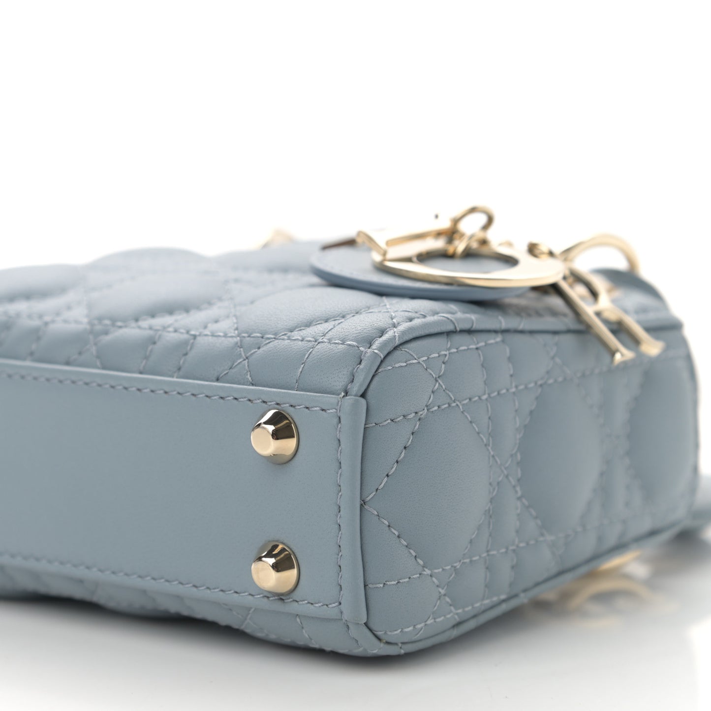Lambskin Cannage Micro Lady Dior Cloud Blue