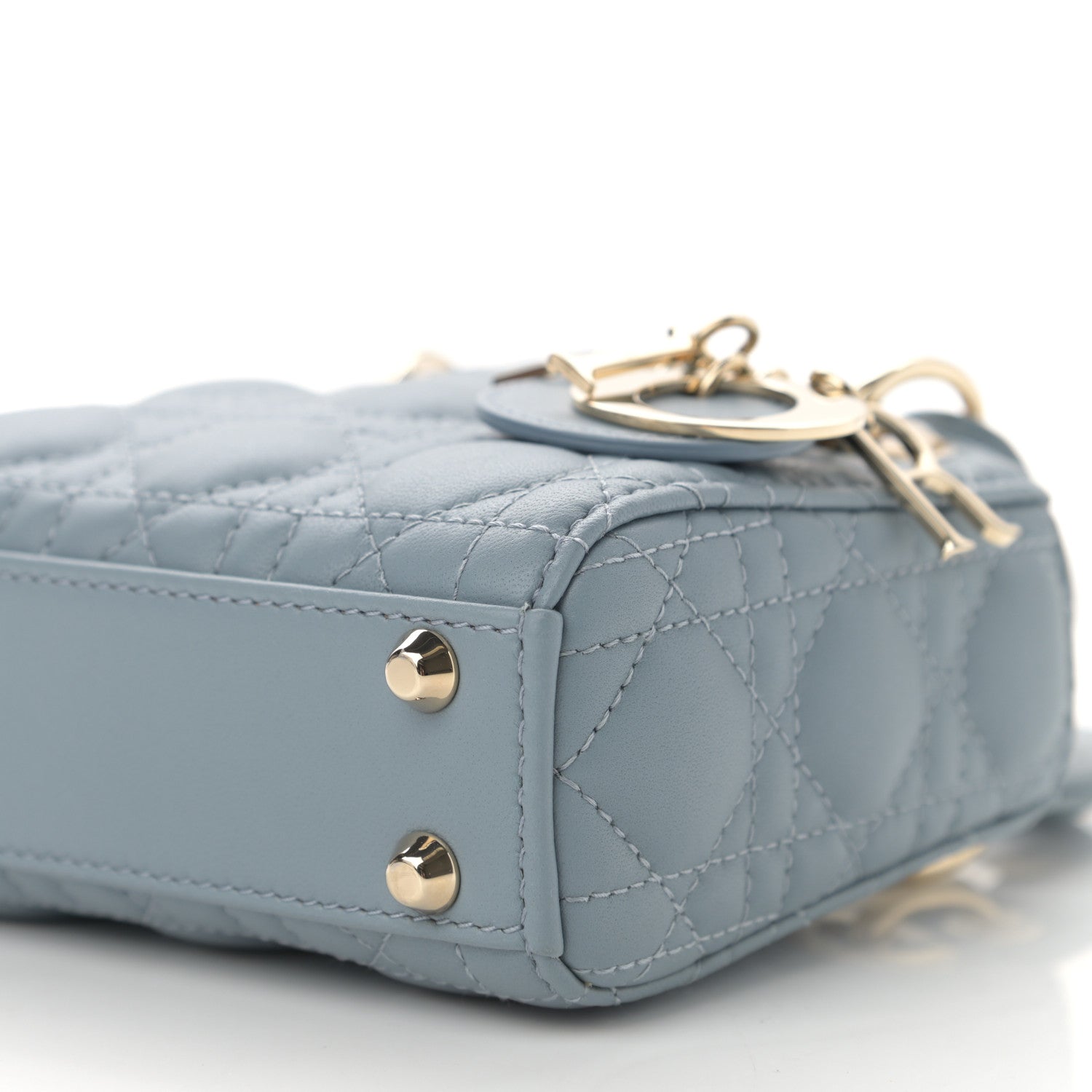 Christian Dior Lambskin Cannage Micro Lady Dior Cloud Blue 10 of 10
