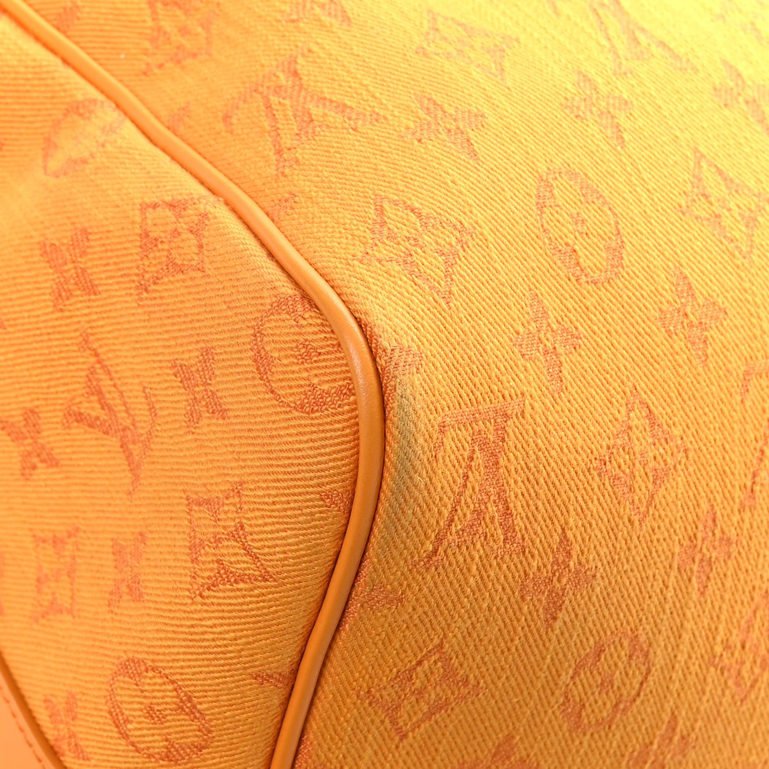 Louis Vuitton Denim Monogram Keepall Bandouliere 50 Ocre 8 of 9