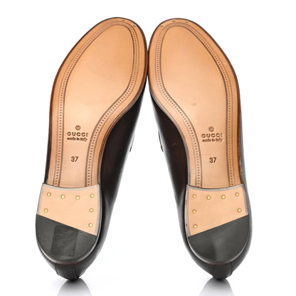 Gucci Calfskin Womens Jordaan Loafers 37 Fondente Brown 5 of 10