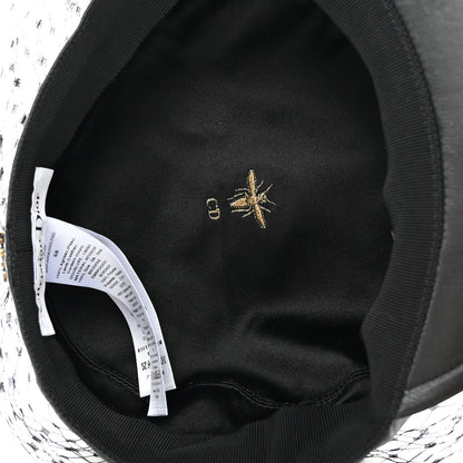Christian Dior Calfskin Paris Revolution Cap With Veil 58 Black 7 of 11