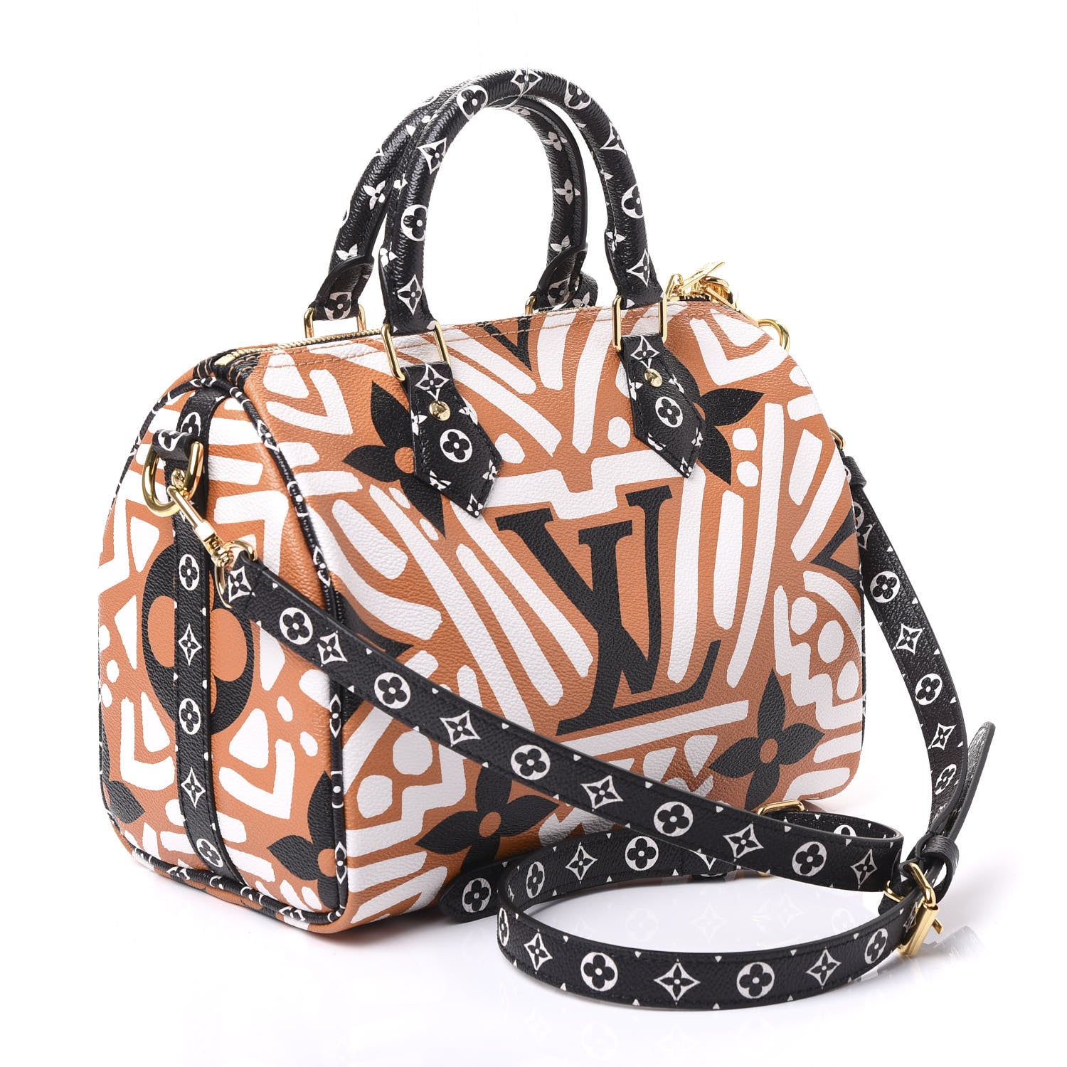 Louis Vuitton Monogram Giant Crafty Speedy Bandouliere 25 Creme Caramel 2 of 10
