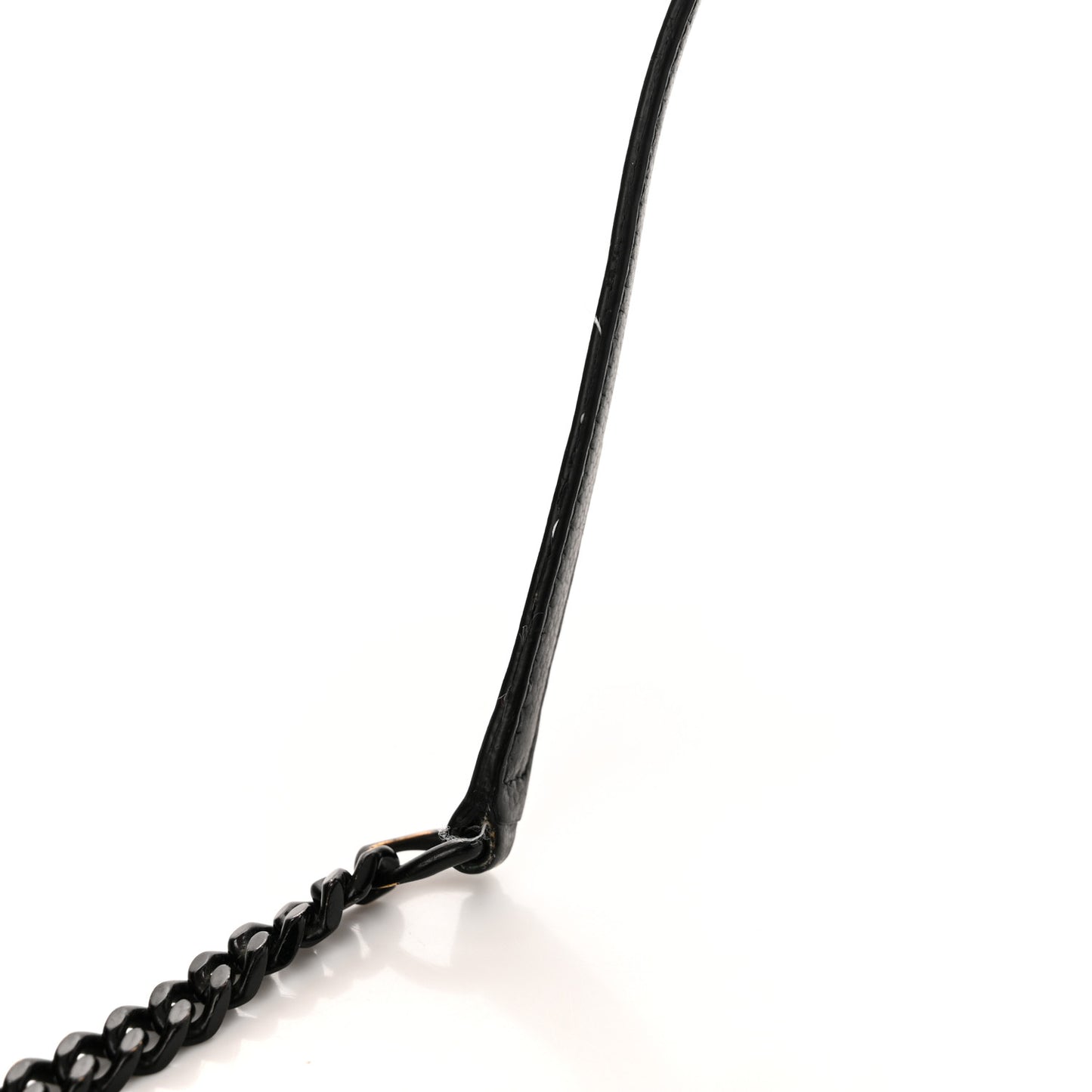Grain De Poudre Matelasse Chevron Monogram Monochrome Envelope Chain Wallet Black