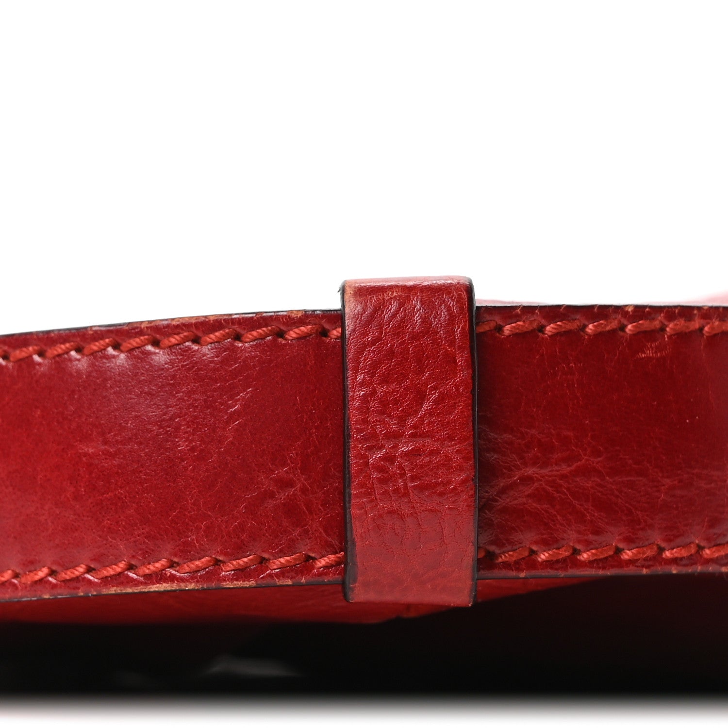 Saint Laurent Calfskin Buffalo Horn Mombasa Hobo Red 9 of 10