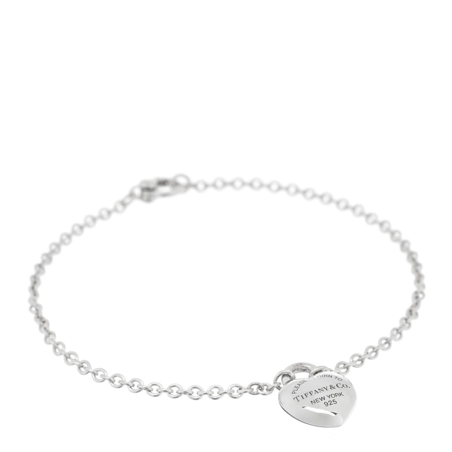 Tiffany Sterling Silver Return To Tiffany Full Heart Chain Bracelet 1 of 4