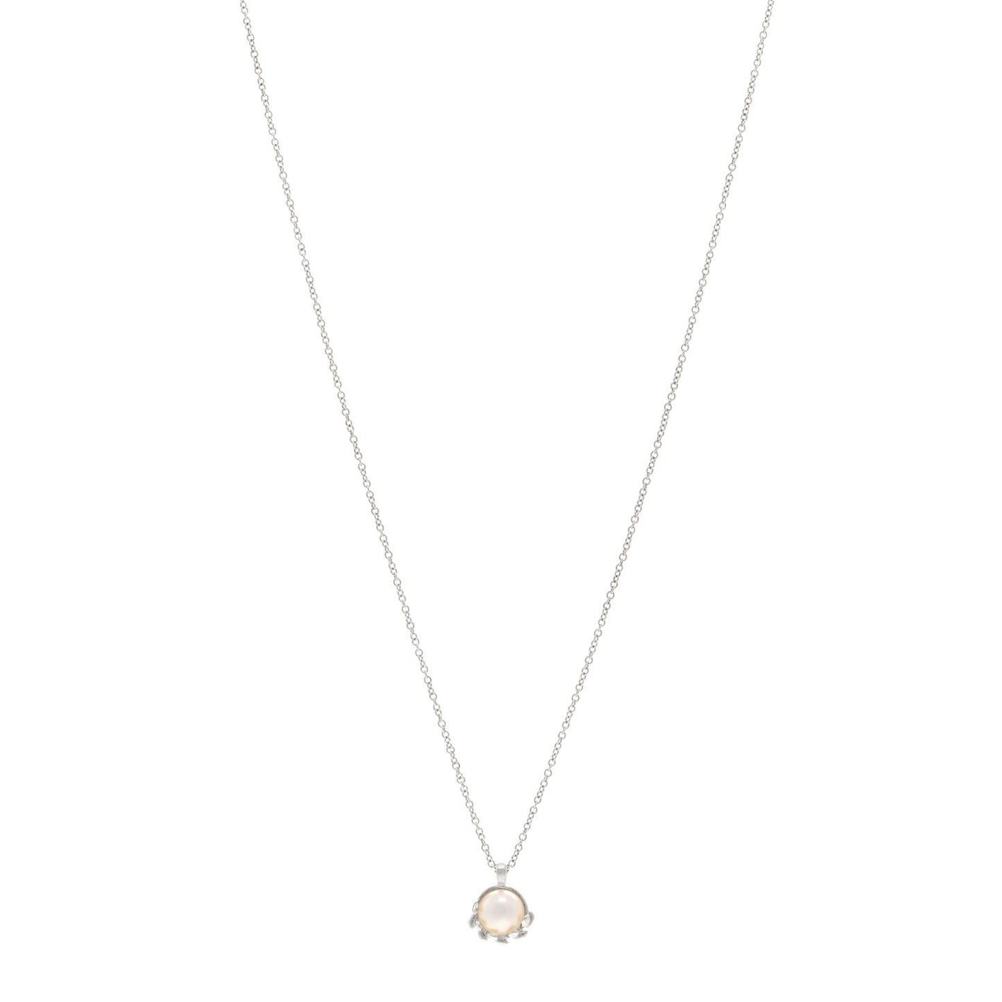 Sterling Silver Pearl Paloma Picasso Olive Leaf Pendant Necklace