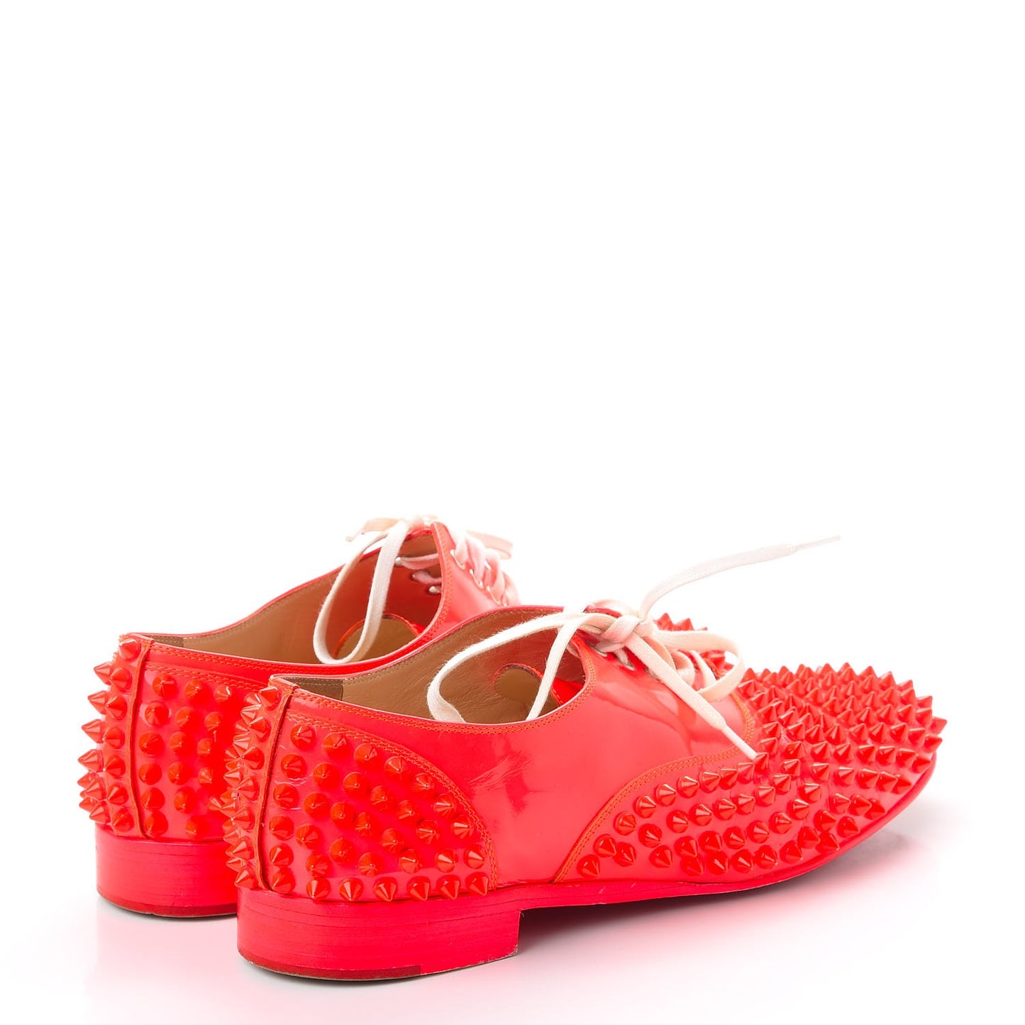 Patent Spiked Freddy Oxfords 40 Rose Paris