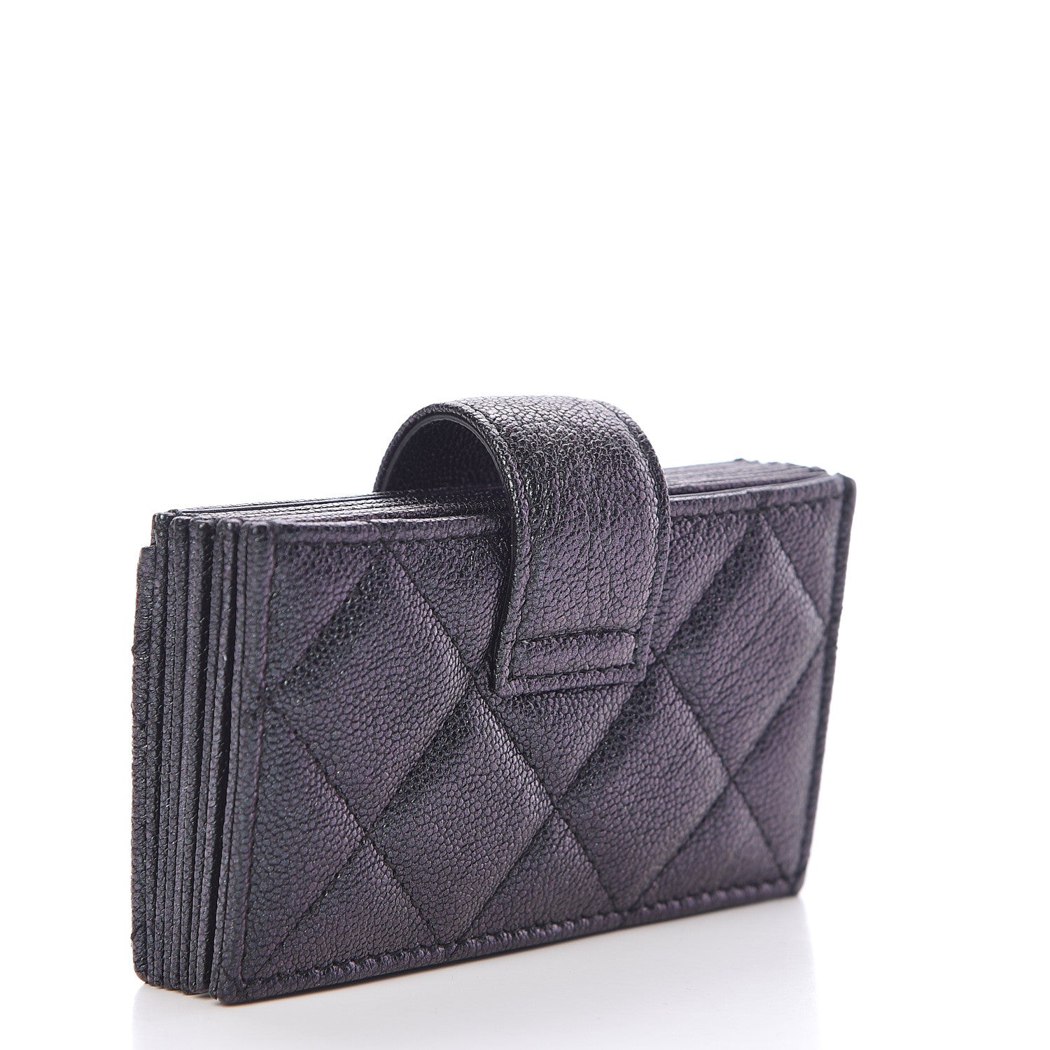 Chanel Iridescent Caviar Quilted Gusseted Card Holder Black 3 of 9