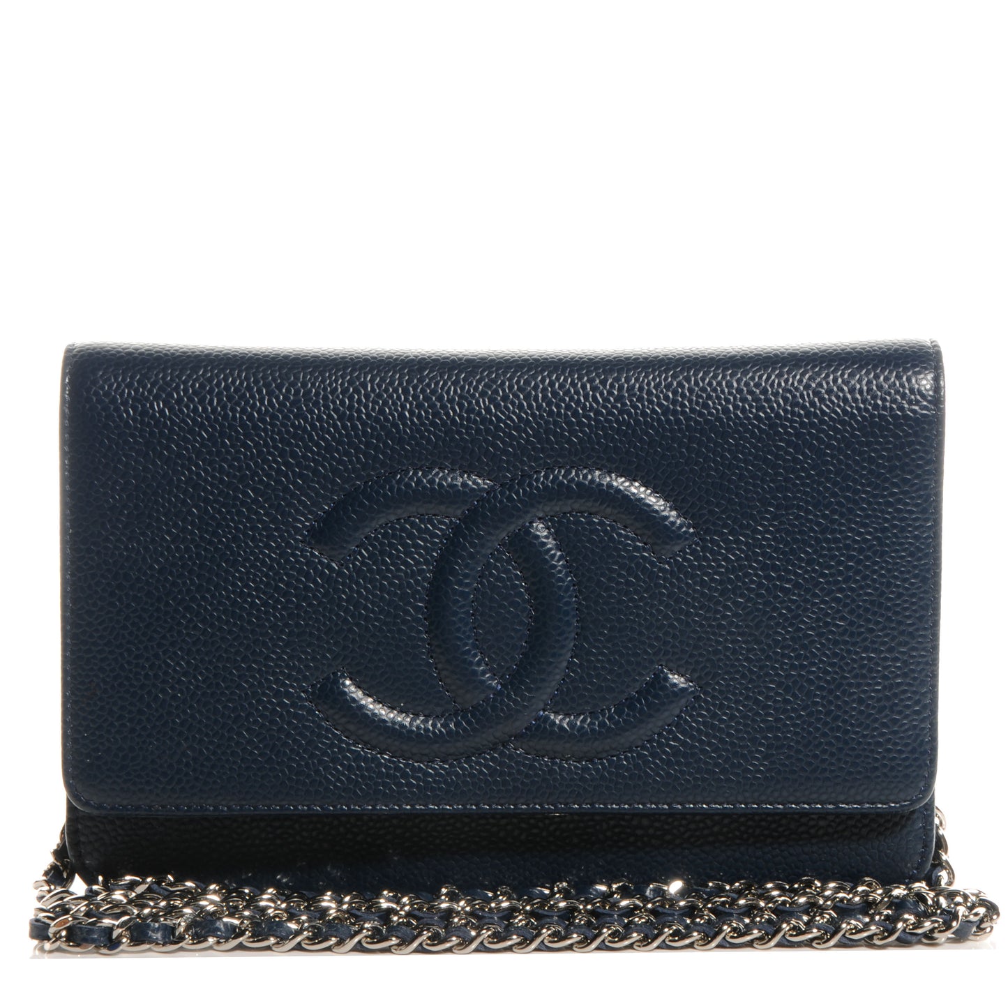 Caviar Timeless CC Wallet on Chain WOC Navy Blue