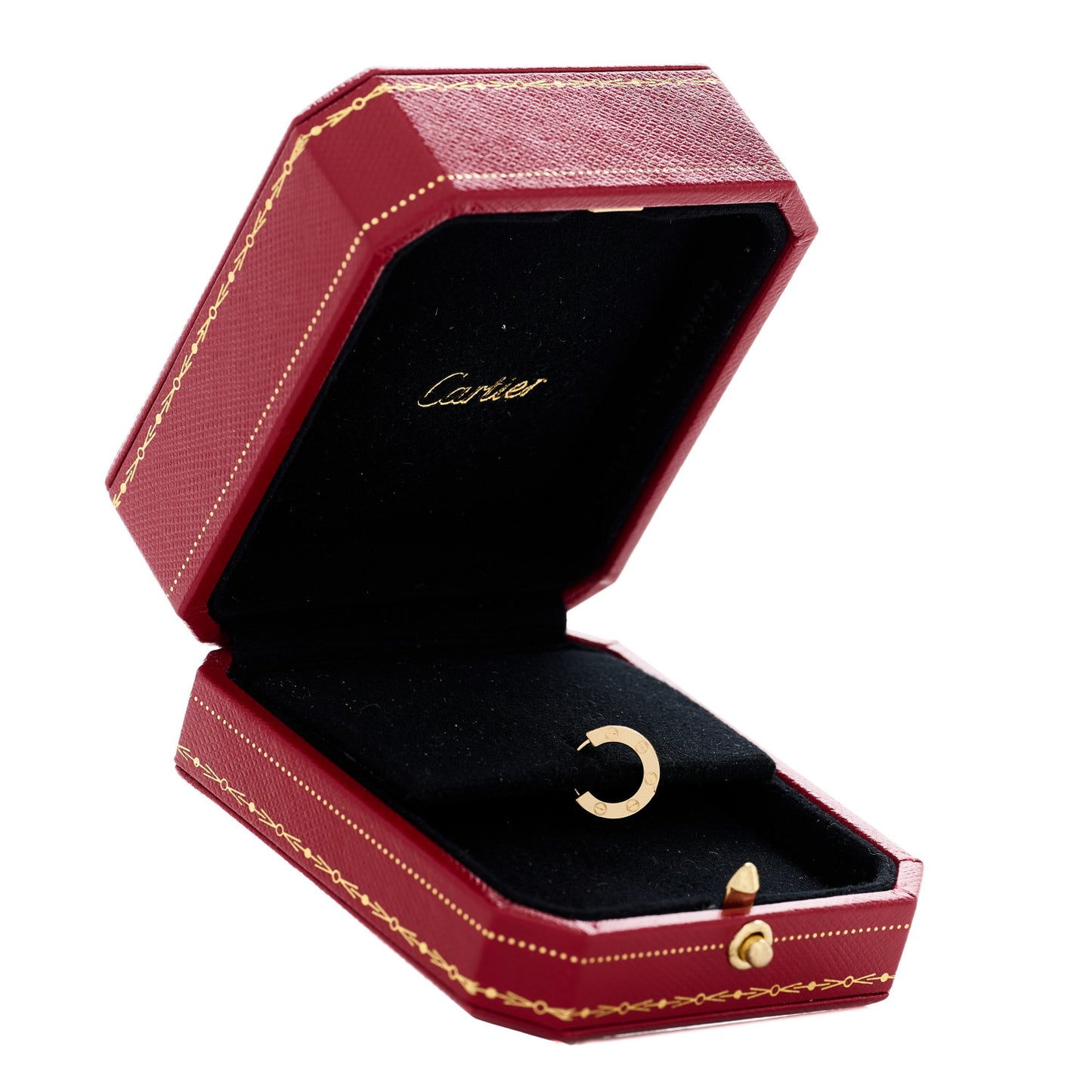 18K Yellow Gold Single LOVE Hoop Earring