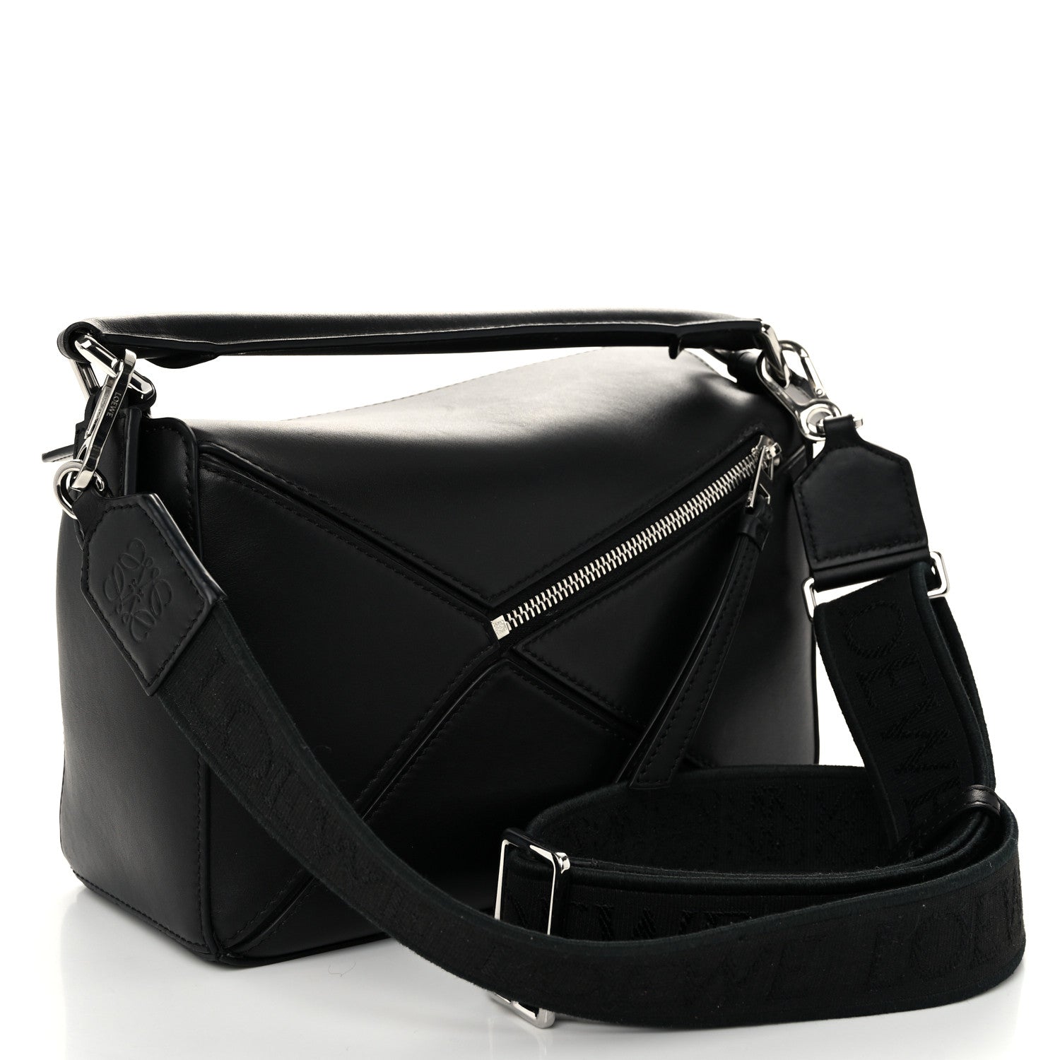 Loewe Satin Calfskin Small Puzzle Bag Black 3 of 10