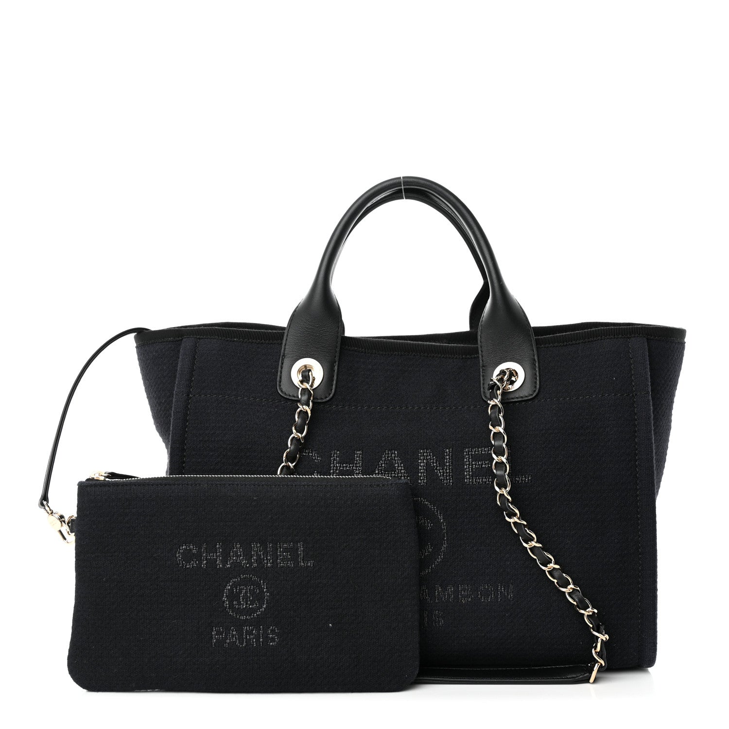 Chanel Mixed Fibers Small Deauville Tote Black 1 of 12