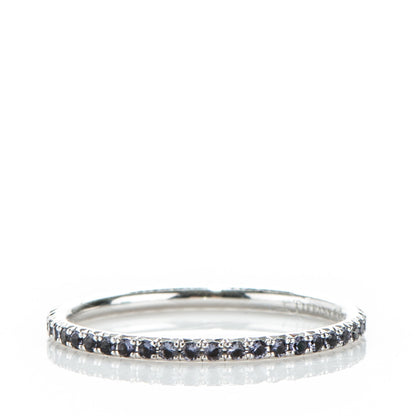 Tiffany 18K White Gold Iolite Metro Ring 7 4 of 6
