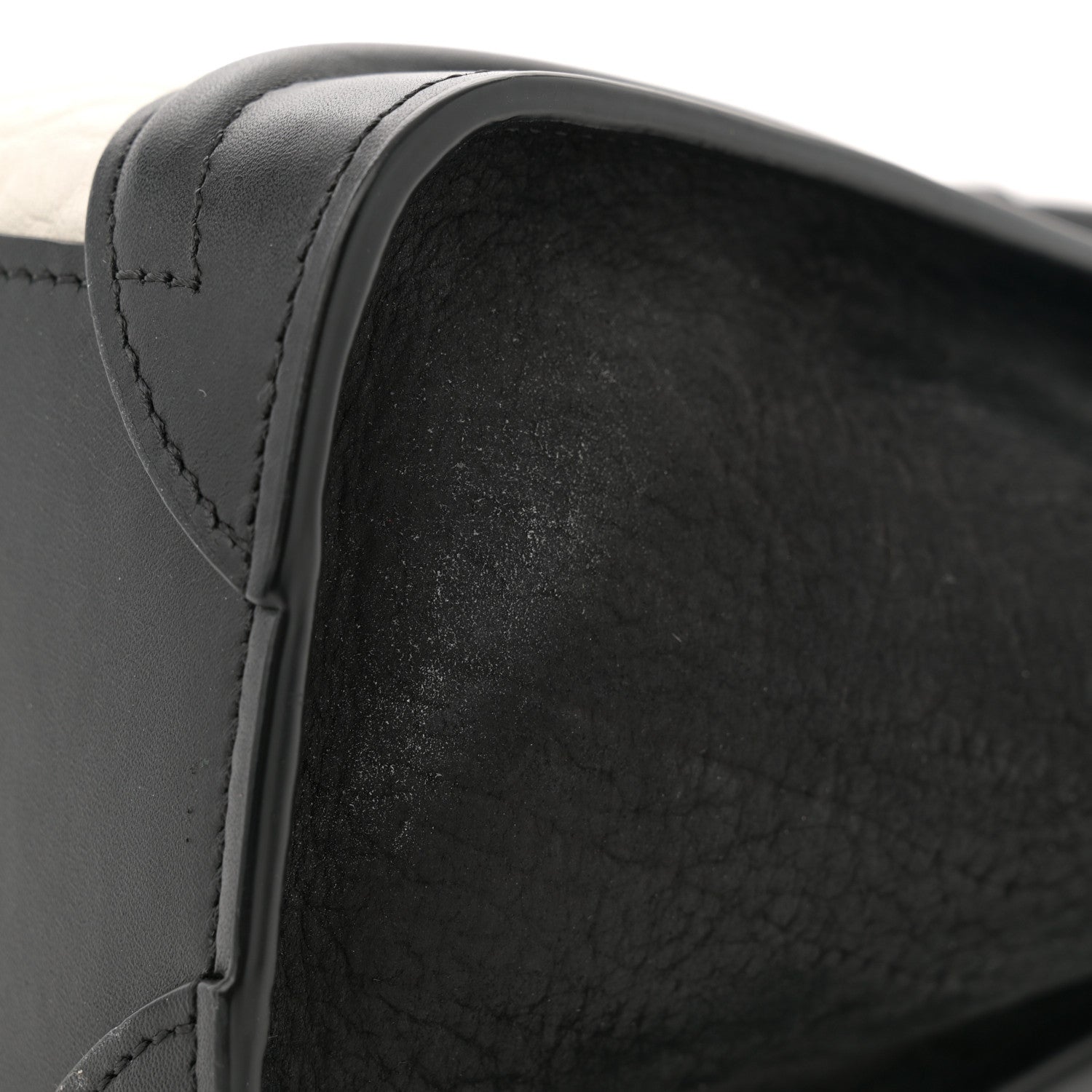 Celine Bullhide Calfskin Nubuck Bi-Color Nano Luggage Black White 14 of 14