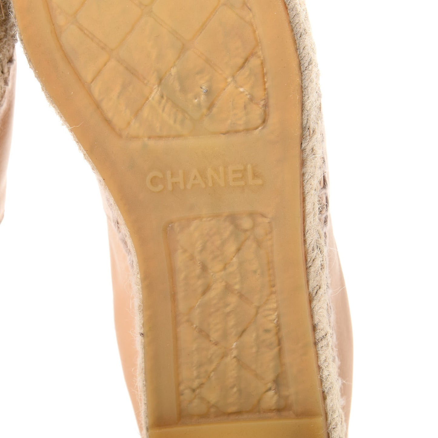 Lambskin CC Espadrilles 37 Beige Black