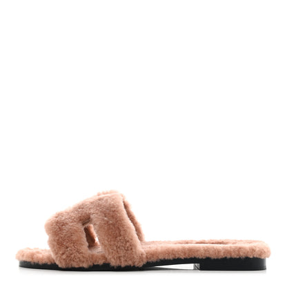 Hermes Woolskin Oran Sandals 36 Rose Aube 1 of 9