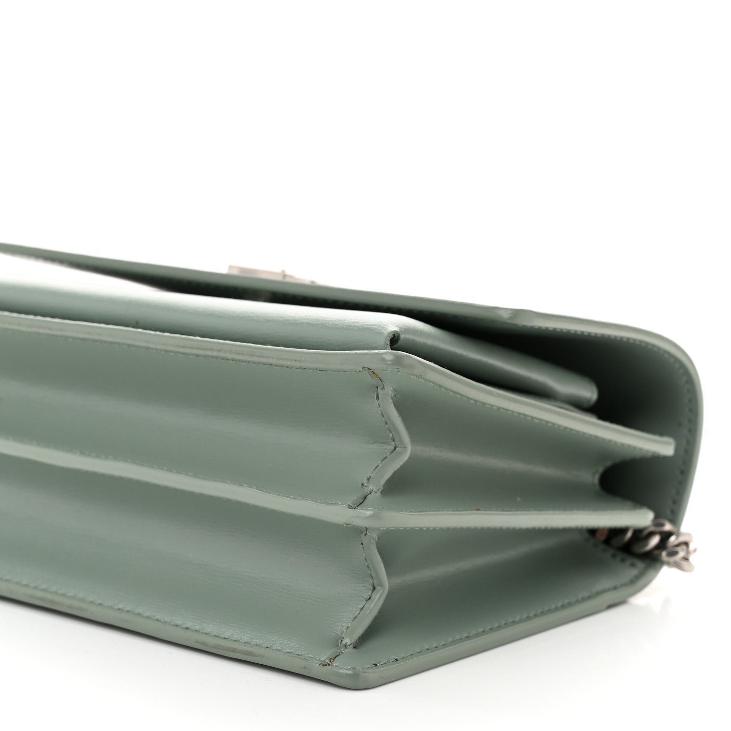 Saint Laurent Calfskin Small Monogram Sunset Vert Opaline 9 of 10