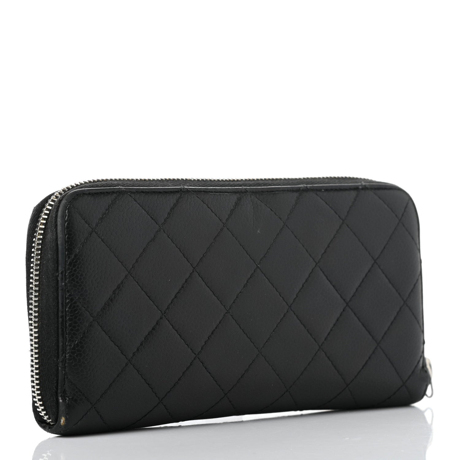 Chanel Caviar Quilted Large Gusset Zip Around Wallet Black 3 of 14