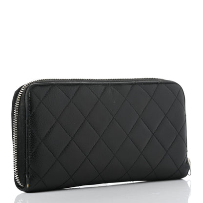 Chanel Caviar Quilted Large Gusset Zip Around Wallet Black 3 of 14