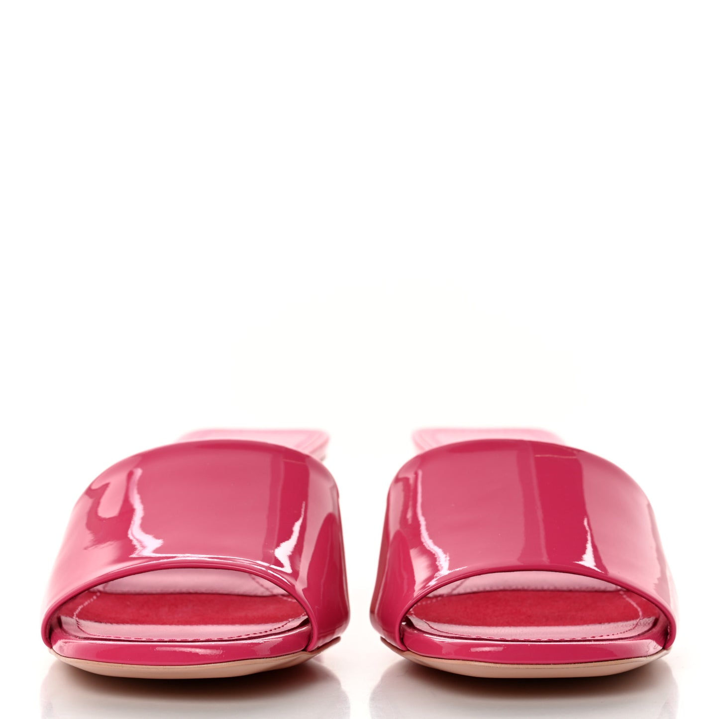 Patent Calfskin CC Mules 38.5 Dark Pink Light Pink