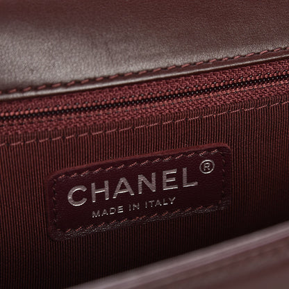 Chanel Calfskin Chevron Quilted New Medium Boy Flap Burgundy 6 of 7