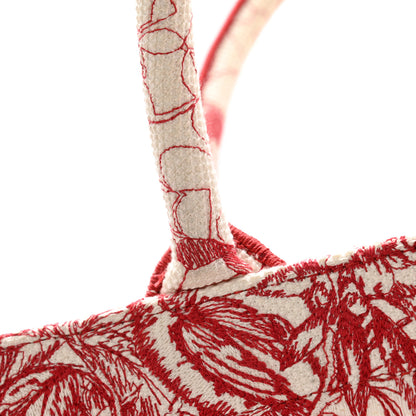 Christian Dior Canvas Embroidered Large Dioramour D-Royaume Book Tote Red Multicolor 13 of 13