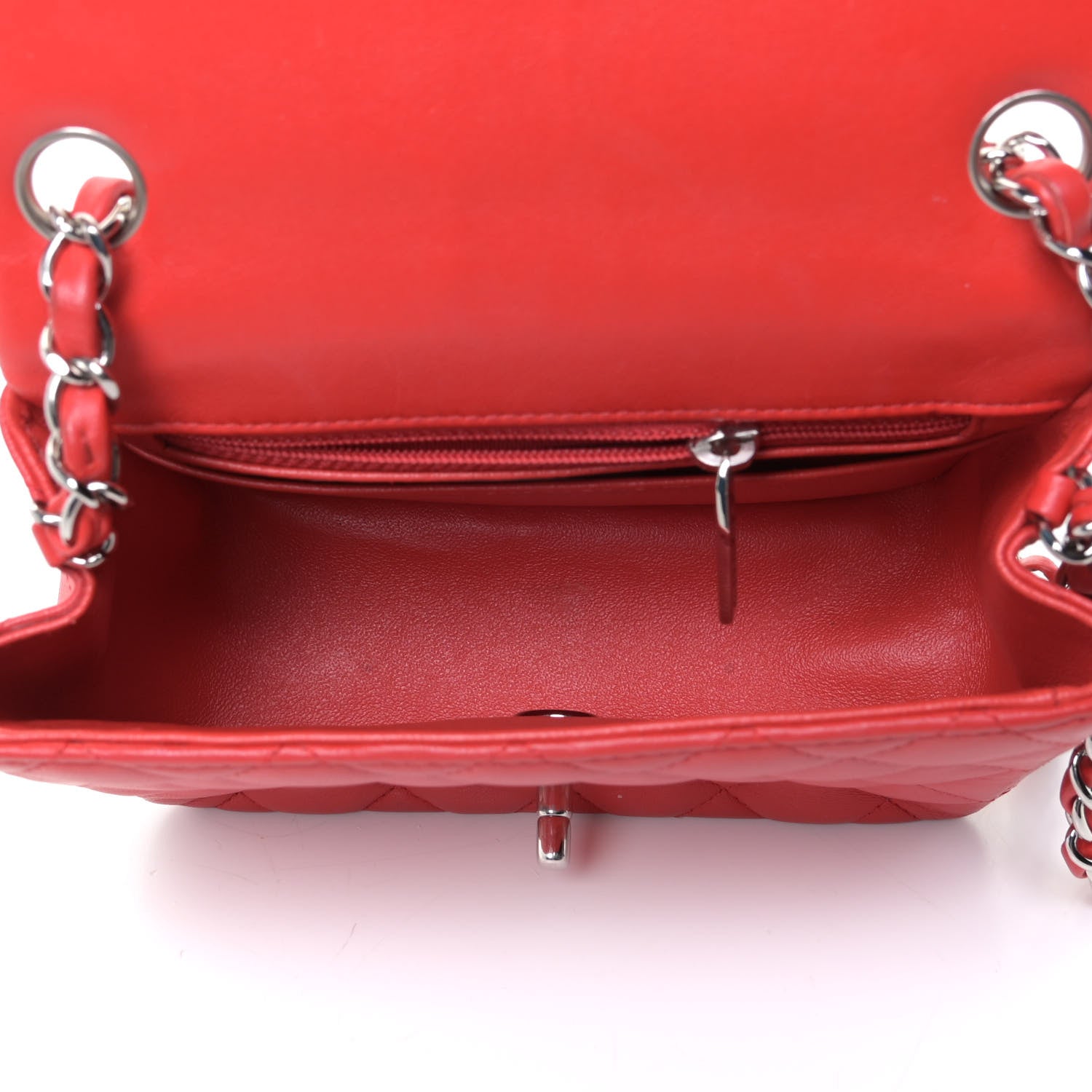 Chanel Lambskin Quilted Mini Square Flap Red 6 of 14