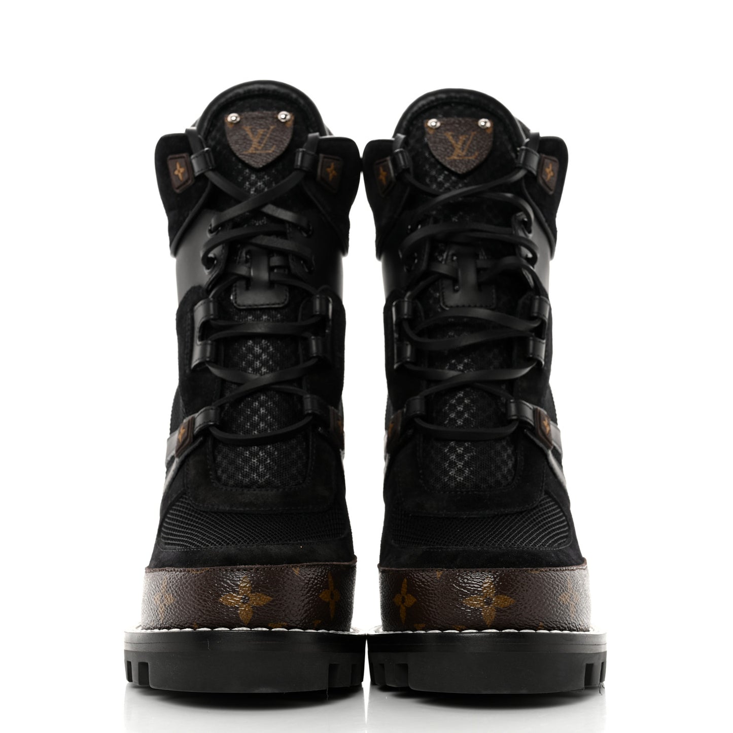 Suede Calfskin Monogram Star Trail Ankle Boots 40 Black