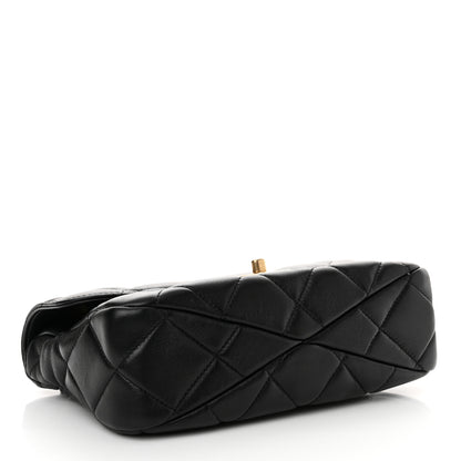 Chanel Lambskin Quilted Top Handle Flap Black 4 of 11