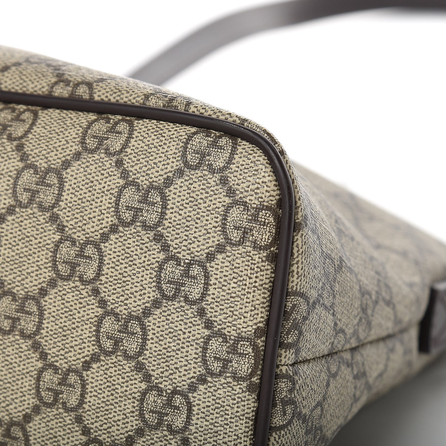 GG Supreme Monogram Small Zippered Tote Dark Brown