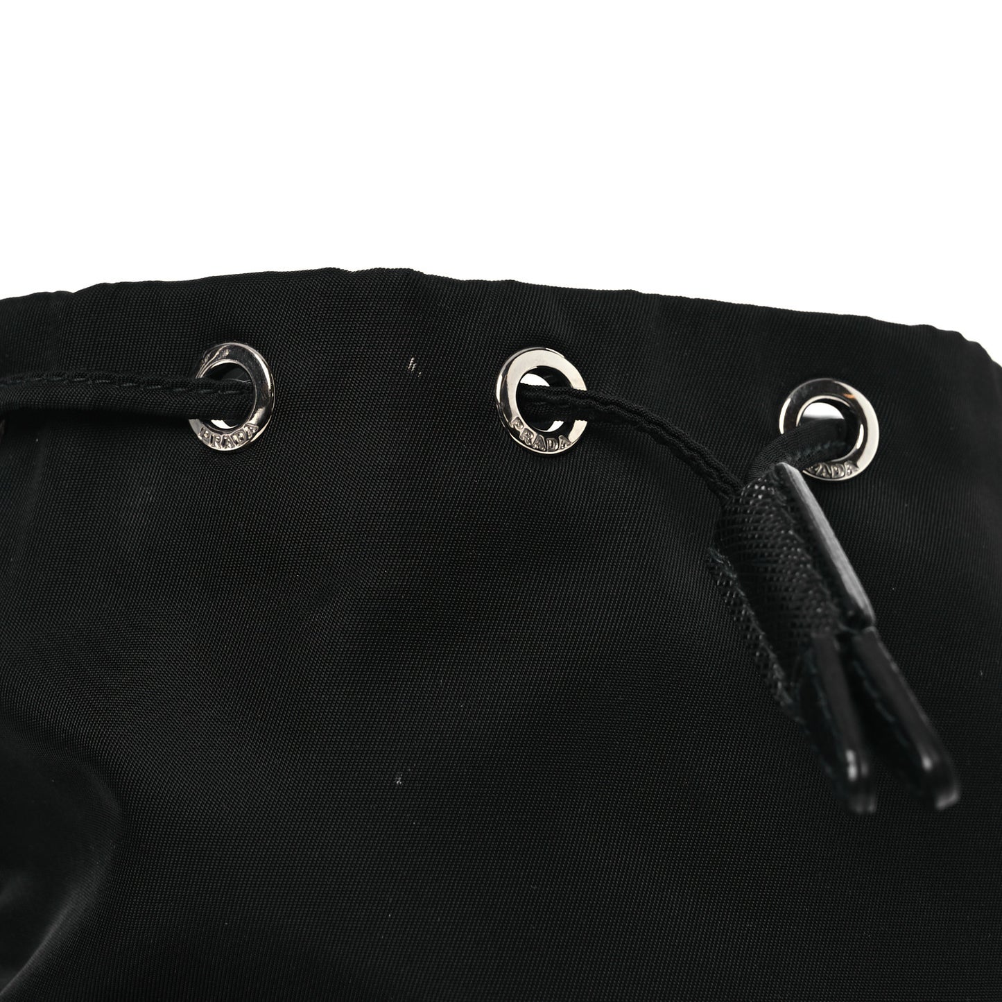 Nylon Vela Drawstring Wristlet Pouch Black