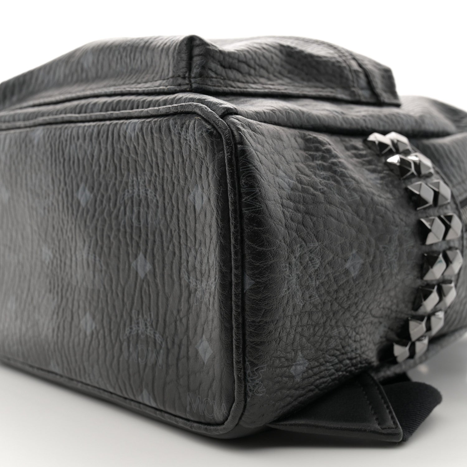 MCM Visetos Small Side Stud Stark Backpack Black 10 of 13