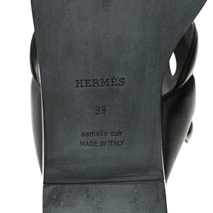 Hermes Nappa Lagune Sandals 39 Black 8 of 10