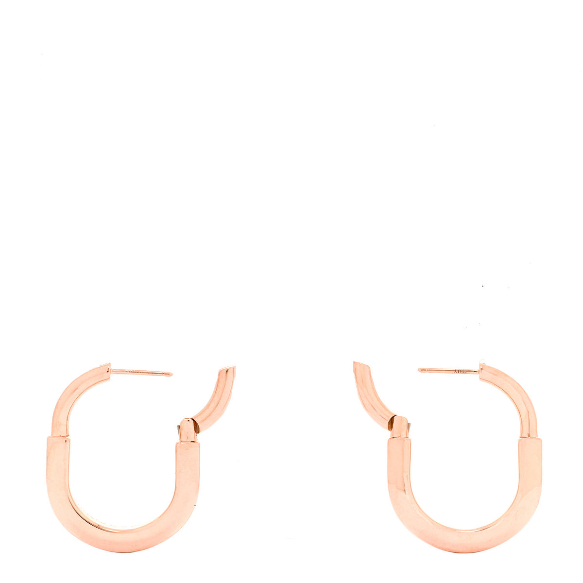 18K Rose Gold Diamond Medium Lock Earrings