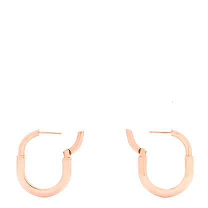 Tiffany 18K Rose Gold Diamond Medium Lock Earrings 3 of 4
