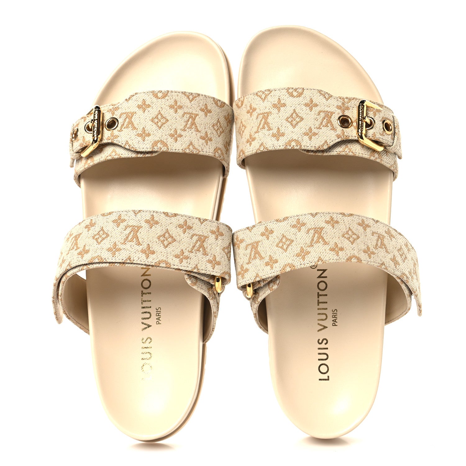 Louis Vuitton Monogram Lurex Bom Dia Flat Comfort Mules 40 Beige 2 of 9