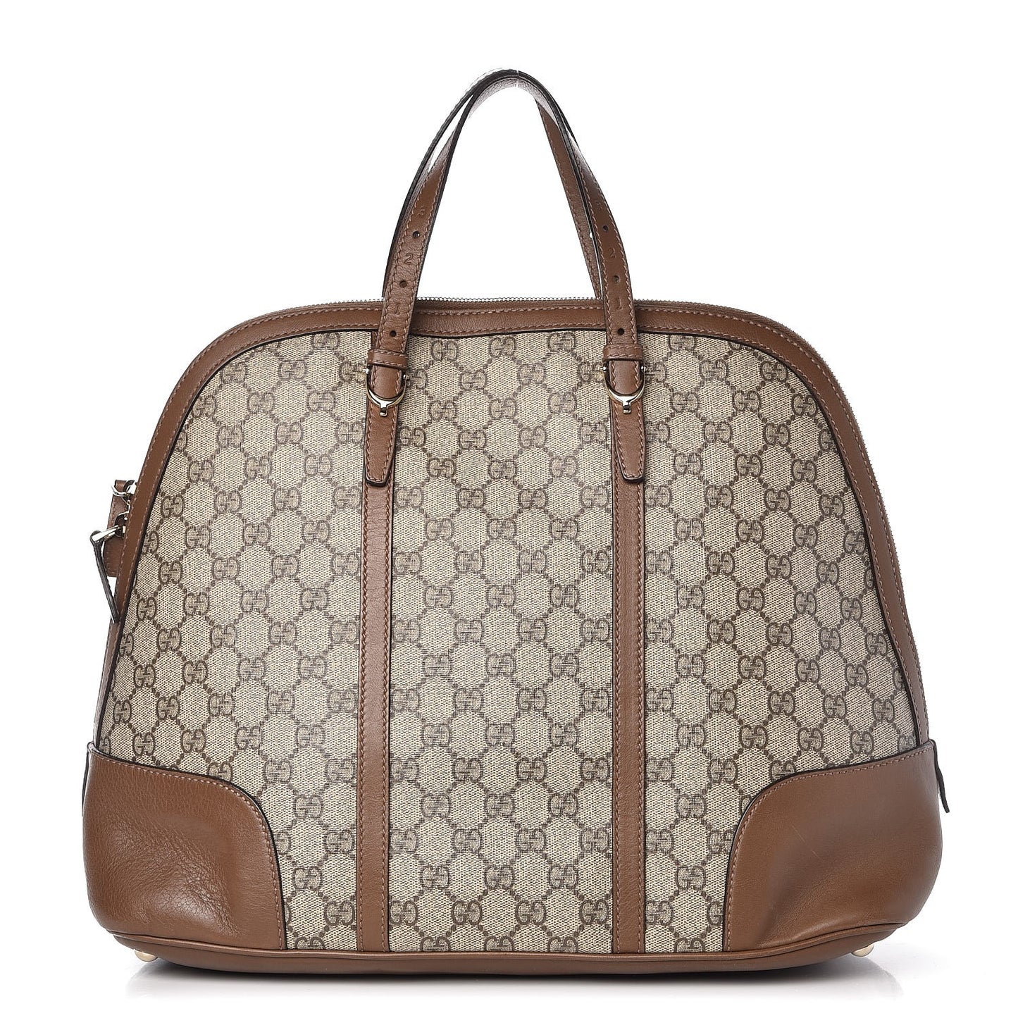 GG Supreme Monogram Margaux Calfskin Large Nice Top Handle Dome Bag Beige Ebony Acero