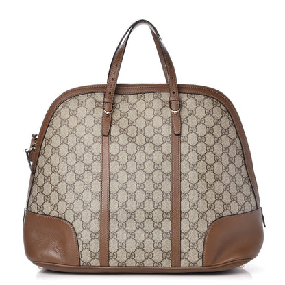Gucci GG Supreme Monogram Margaux Calfskin Large Nice Top Handle Dome Bag Beige Ebony Acero 1 of 12